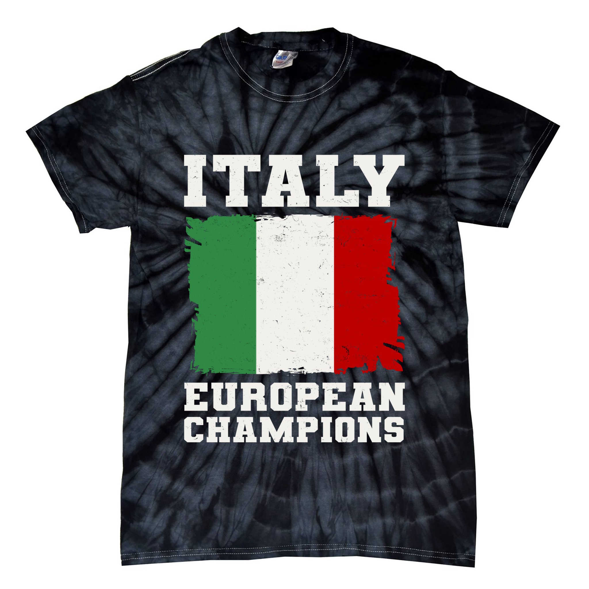 Italy Europeon Champions Distressed Flag Tie-Dye T-Shirt