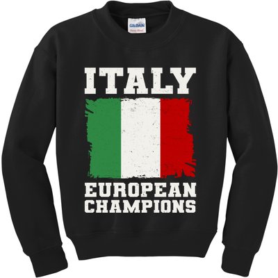 Italy Europeon Champions Distressed Flag Kids Sweatshirt