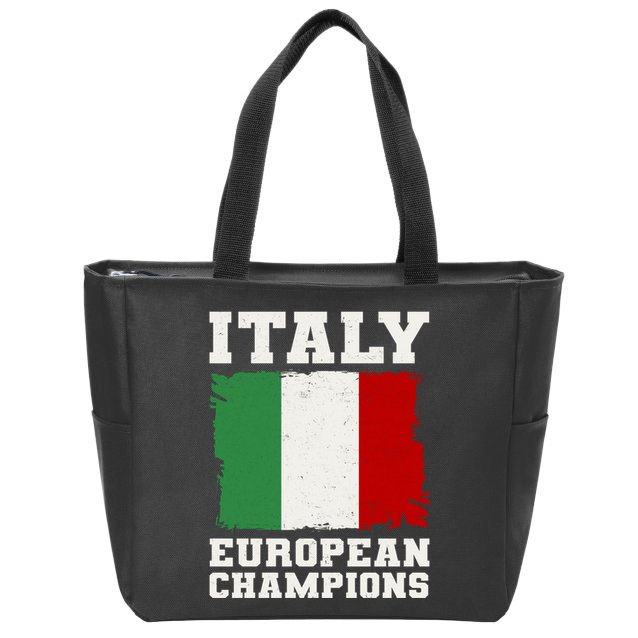 Italy Europeon Champions Distressed Flag Zip Tote Bag