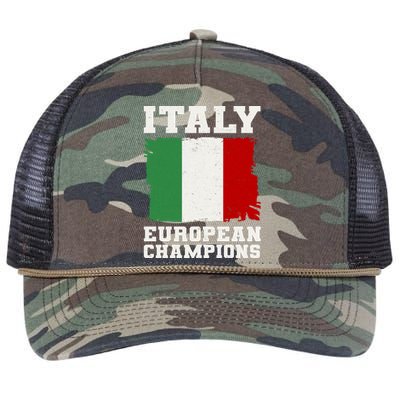 Italy Europeon Champions Distressed Flag Retro Rope Trucker Hat Cap