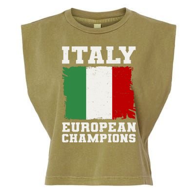 Italy Europeon Champions Distressed Flag Garment-Dyed Women's Muscle Tee