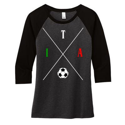 Italy ITA Soccer Women's Tri-Blend 3/4-Sleeve Raglan Shirt