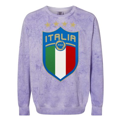 Italy Italia Football Soccer Shield Logo Colorblast Crewneck Sweatshirt