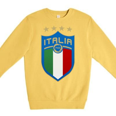 Italy Italia Football Soccer Shield Logo Premium Crewneck Sweatshirt