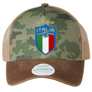 Italy Italia Football Soccer Shield Logo Legacy Tie Dye Trucker Hat