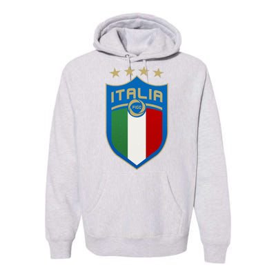 Italy Italia Football Soccer Shield Logo Premium Hoodie