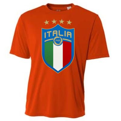 Italy Italia Football Soccer Shield Logo Cooling Performance Crew T-Shirt