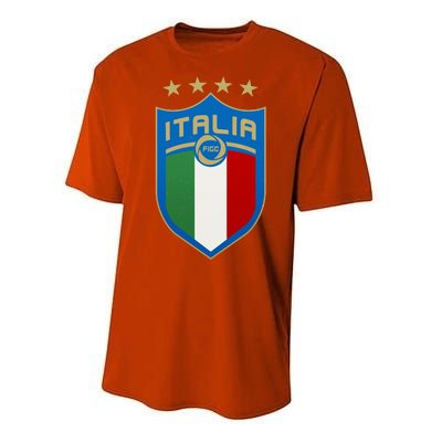 Italy Italia Football Soccer Shield Logo Performance Sprint T-Shirt