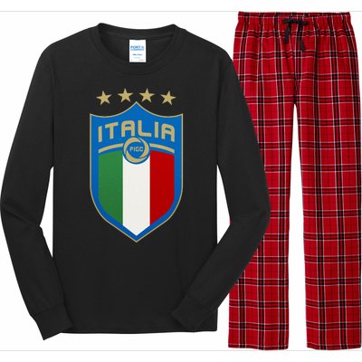 Italy Italia Football Soccer Shield Logo Long Sleeve Pajama Set