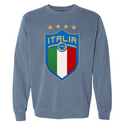 Italy Italia Football Soccer Shield Logo Garment-Dyed Sweatshirt