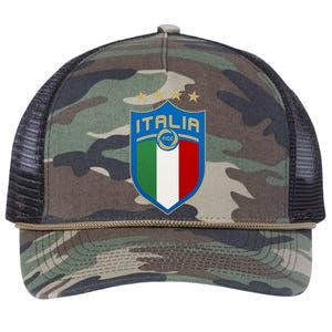 Italy Italia Football Soccer Shield Logo Retro Rope Trucker Hat Cap