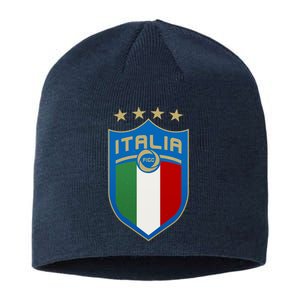 Italy Italia Football Soccer Shield Logo Sustainable Beanie