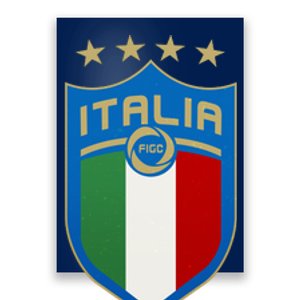 Italy Italia Football Soccer Shield Logo Poster