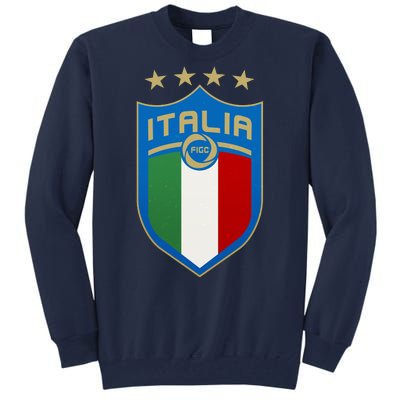 Italy Italia Football Soccer Shield Logo Tall Sweatshirt