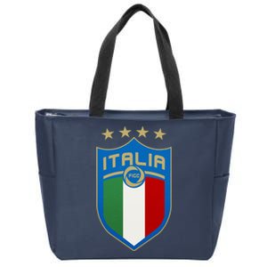 Italy Italia Football Soccer Shield Logo Zip Tote Bag