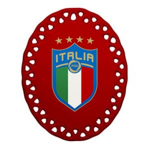 Italy Italia Football Soccer Shield Logo Ceramic Oval Ornament