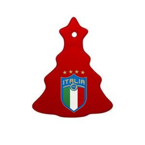 Italy Italia Football Soccer Shield Logo Ceramic Tree Ornament