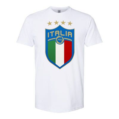 Italy Italia Football Soccer Shield Logo Softstyle CVC T-Shirt