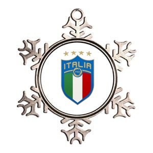 Italy Italia Football Soccer Shield Logo Metallic Star Ornament