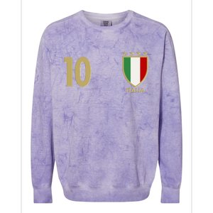 Italy Italia No 10 Futbol Soccer Jersey Colorblast Crewneck Sweatshirt