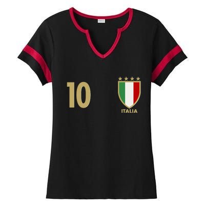 Italy Italia No 10 Futbol Soccer Jersey Ladies Halftime Notch Neck Tee