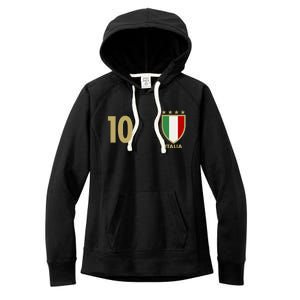 Italy Italia No 10 Futbol Soccer Jersey Women's Fleece Hoodie