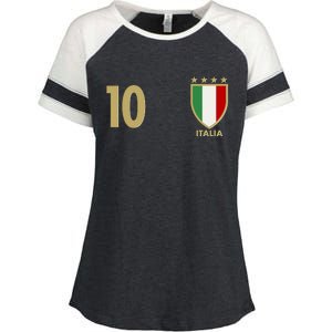 Italy Italia No 10 Futbol Soccer Jersey Enza Ladies Jersey Colorblock Tee