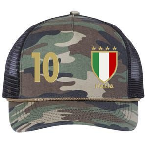 Italy Italia No 10 Futbol Soccer Jersey Retro Rope Trucker Hat Cap