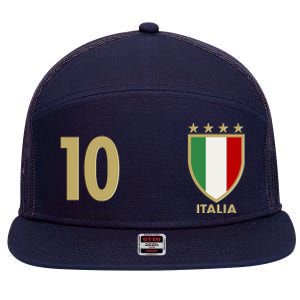 Italy Italia No 10 Futbol Soccer Jersey 7 Panel Mesh Trucker Snapback Hat