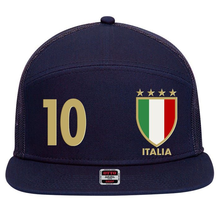 Italy Italia No 10 Futbol Soccer Jersey 7 Panel Mesh Trucker Snapback Hat