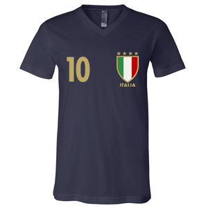 Italy Italia No 10 Futbol Soccer Jersey V-Neck T-Shirt