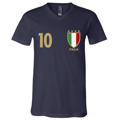 Italy Italia No 10 Futbol Soccer Jersey V-Neck T-Shirt