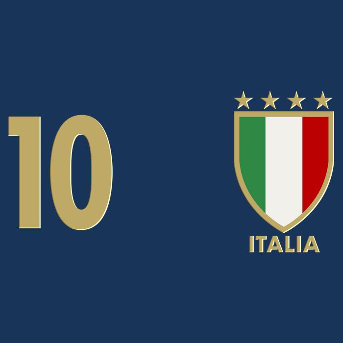 Italy Italia No 10 Futbol Soccer Jersey Button