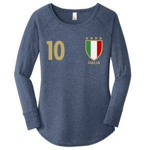 Italy Italia No 10 Futbol Soccer Jersey Women's Perfect Tri Tunic Long Sleeve Shirt