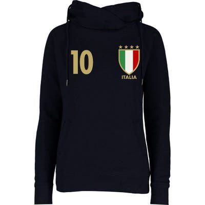 Italy Italia No 10 Futbol Soccer Jersey Womens Funnel Neck Pullover Hood