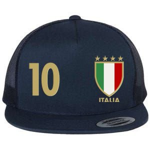 Italy Italia No 10 Futbol Soccer Jersey Flat Bill Trucker Hat