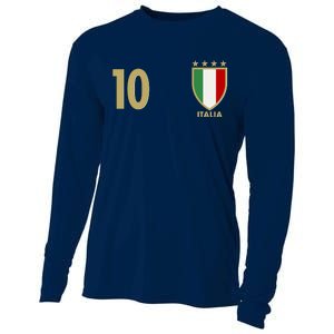 Italy Italia No 10 Futbol Soccer Jersey Cooling Performance Long Sleeve Crew