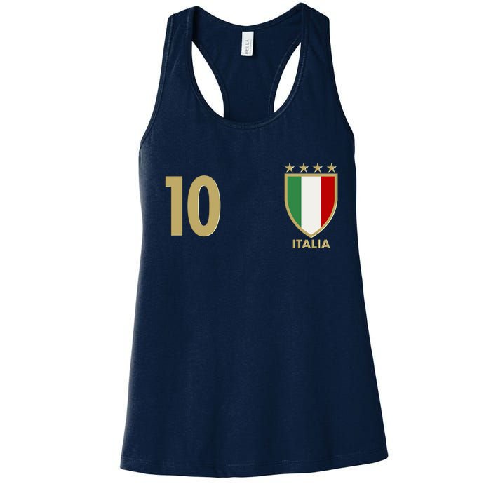 Italy Italia No 10 Futbol Soccer Jersey Women's Racerback Tank