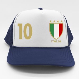 Italy Italia No 10 Futbol Soccer Jersey Trucker Hat