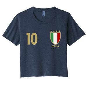 Italy Italia No 10 Futbol Soccer Jersey Women's Crop Top Tee