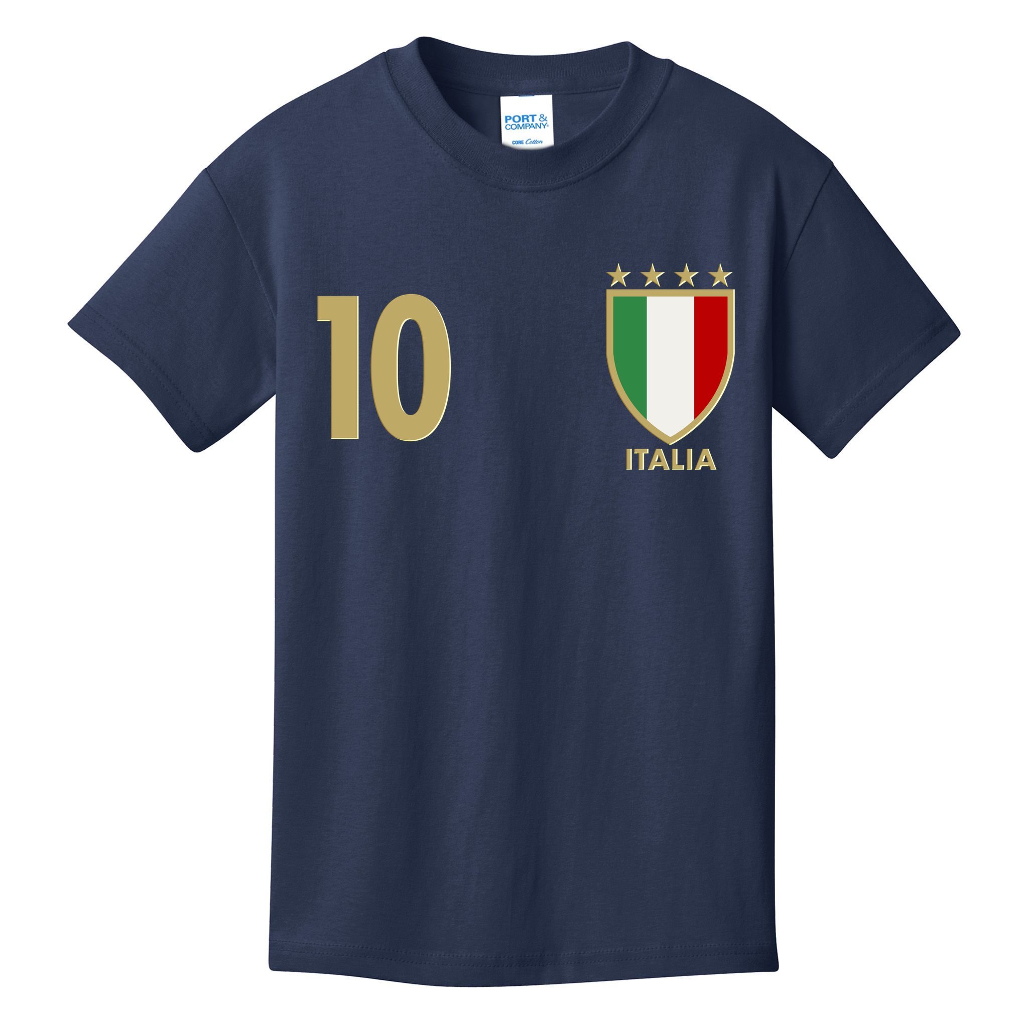 Italy Italia No 10 Futbol Soccer Jersey Kids T-Shirt
