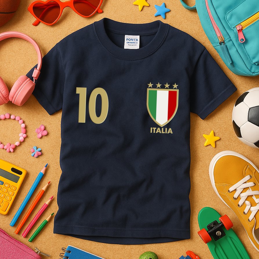 Italy Italia No 10 Futbol Soccer Jersey Kids T-Shirt