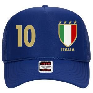 Italy Italia No 10 Futbol Soccer Jersey High Crown Mesh Back Trucker Hat