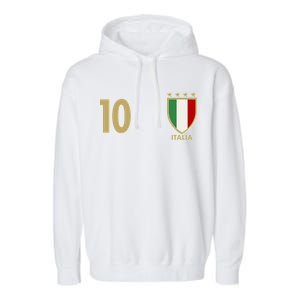 Italy Italia No 10 Futbol Soccer Jersey Garment-Dyed Fleece Hoodie