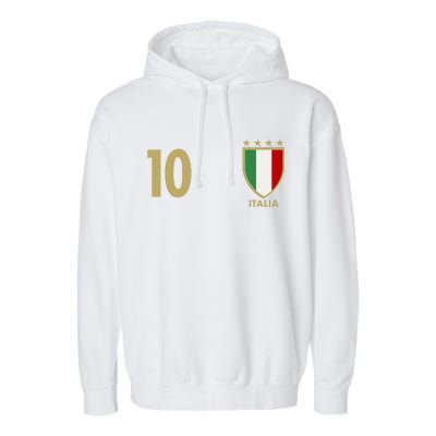 Italy Italia No 10 Futbol Soccer Jersey Garment-Dyed Fleece Hoodie