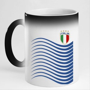 Italy Italia Soccer Futbol Jersey Wave 11oz Black Color Changing Mug