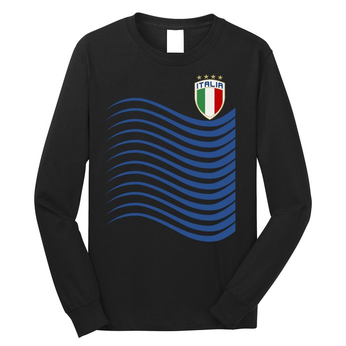 Italy Italia Soccer Futbol Jersey Wave Long Sleeve Shirt