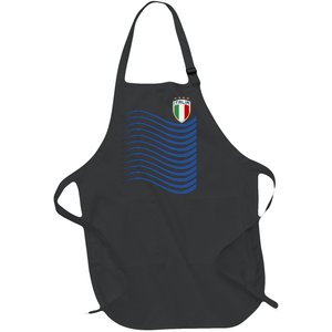 Italy Italia Soccer Futbol Jersey Wave Full-Length Apron With Pockets