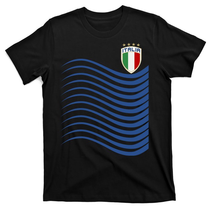 Italy Italia Soccer Futbol Jersey Wave T-Shirt