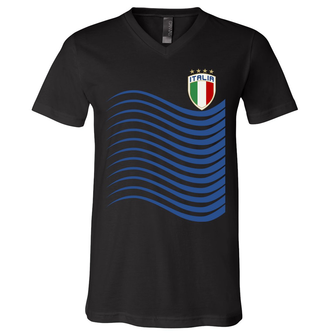 Italy Italia Soccer Futbol Jersey Wave V-Neck T-Shirt